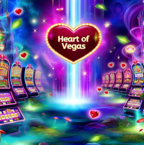 Royaume envoûtant de Heart of Vegas avec atmosphère vibrante et bandits manchots